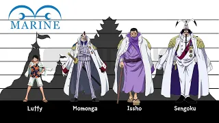 One Piece | (Marine) Charactars Height Comparison