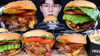 수제버거 아보카도 베이컨 치즈버거 먹방ASMR MUKBANG CHEESEBURGERS & FRENCH FRIES 手作りバーガー フライドポテト eating sounds