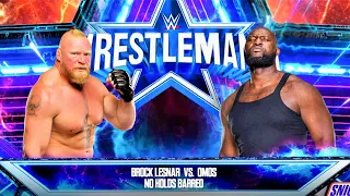 Brock Lesnar vs. Omos at WrestleMania | No Holds Barred Match | WWE 2K23