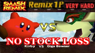 Smash Remix - Classic Mode Remix 1P Gameplay with Kirby (VERY HARD) No stock loss