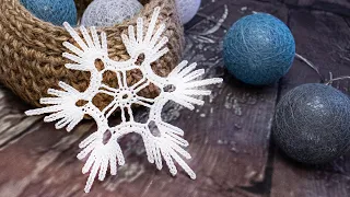 ЭФФЕКТНАЯ СНЕЖИНКА КРЮЧКОМ, КРАСИВАЯ И ПРОСТАЯ СХЕМА ВЯЗАНИЯ / Crochet SNOWFLAKE/ МК для начинающих