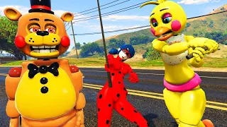 LADY BUG LOVED Freddy Escape From Prison ANIMATRONIC ADVENTURES GTA 5 FNAF MODS Multi Pulti