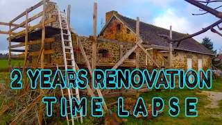 TIME LAPSE STONE HOUSE RENOVATION / AMAZING OLD STONE HOUSE RESTORE TIME LAPSE