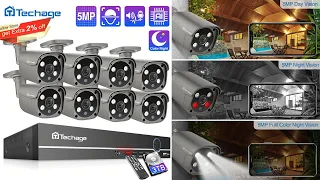 Techage 8CH 5MP HD POE NVR Kit CCTV Security System With Two Way Audio | Best CCTV Camera System