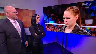 Adam Pearce & Sonya Deville Backstage 2/25/22