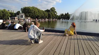 Gorky Park in Moscow. Walk by the water