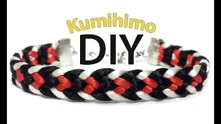 DIY: Kumihimo 💗Heart💗 flat 8 braid bracelet / Кумихимо браслет "Сердечки" плоский из 8 нитей