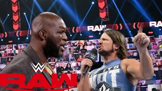 WWE - Omos Jordan Omogbehin Vs.AJ Styles Monday night raw 2021