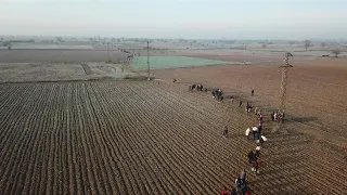 Drone footage of migrants heading to the border between Turkey and Greece | AFP