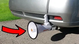 EXPERIMENT: MEGAPHONE in CAR EXHAUST