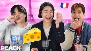 Koreans Try Stinkiest French Cheeses Banned In Public Transport For The First Time! | Peach Korea