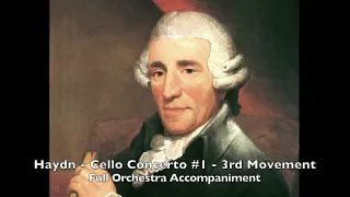 Haydn Cello Concerto #1, 3rd Mov. - Full Orchestra Accompaniment