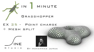 Grasshopper in 1 minute - EX 25 - Point charge + Mesh split