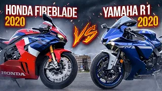 Yamaha R1 против Honda CBR1000RR-R Fireblade SP | Кто быстрее и мощнее - 1 Часть