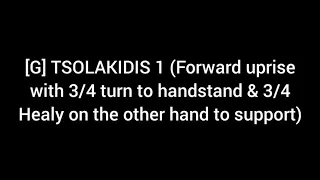 [G] TSOLAKIDIS I (Forward uprise with 3/4 turn to hdst. & 3/4 Healy on the other hand to support)