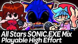 NEW All Stars Sonic.EXE mix High Effort - Mega Collection Plus Playable | Friday Night Funkin'