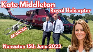 Kate Middleton  - Royal Helicopter - Departing Nuneaton 15th June 2023 - 4K DJI Mini 3 Pro Drone .