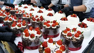 Outstanding visual! korean best fresh cream cake with various fruit BEST 5 - korean street food