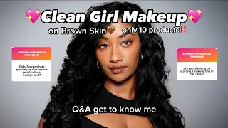 ELEVATED CLEAN GIRL MAKEUP ON BROWN SKIN ONLY 10 PRODUCTS 🤎