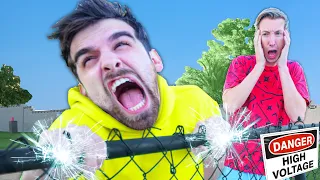 DO NOT TOUCH ELECTRIC FENCE! I Tested Prank Hacks on My Best Friend To Protect Spy Ninjas Safe House