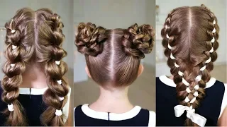 3 EASY BACK TO SCHOOL HAIRSTYLES! 3 COOL HAIRSTYLES TO MAKE!