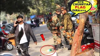 Flag Dropping In Front Of Indian Army || Social Experiment