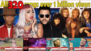 All 320 songs with over 1 billion views - June 2022 №17