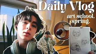 ★Daily Vlog★ : spring; вязание сумки; art school...