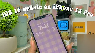  iOS 16 software update | iphone 12 pro max 2022 | aesthetic lock screen customization & more 🌷