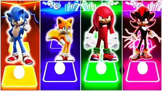 Sonic vs Tails vs Knuckles vs Shadow || Tiles Hop EDM Rush