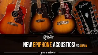 The ALL NEW 2021 Epiphone ACOUSTICS! The J200, J45 and Hummingbird. And we compare them!