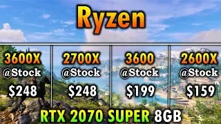 Ryzen 5 3600X vs Ryzen 7 2700X vs Ryzen 5 3600 vs Ryzen 5 2600X | RTX 2070 SUPER 8GB