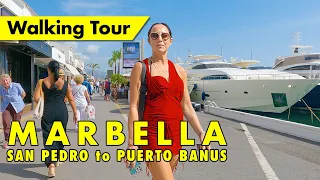 Marbella walking tour 2022 - Walking to Puerto Banús from San Pedro boardwalk immersive virtual tour