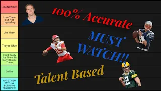 100% Accurate 2020 NFL Quarterback TIER LIST!!! See where your favorite Quarterbacks stand!
