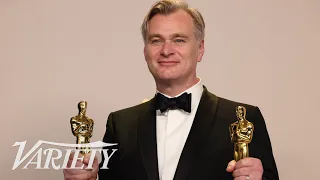 Christopher Nolan Says "It's a Thrill" to be an Oscar Winner - Full Oscars Backstage Speech