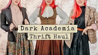 Dark Academia Thrift Haul! || Cozy Winter Dark Academia Outfit Ideas