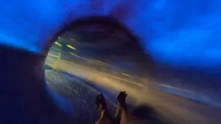 Sliding down slide at Water park in DR