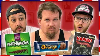 Americans Try BRITISH Sweets & Chocolates FIRST TIME EVER!