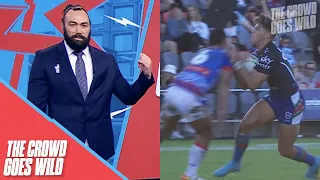Anthony Milford of Newcastle puts a big hit on NZ Warriors Reece Walsh in NRL | Smashed Em Bro