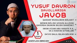 Yusuf Davron savollariga Javob !!!