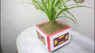 Awesome Ideas Craft Cement - Make Beautiful Flower Pot From Plastic Tray