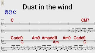 Dust in the wind 더스트 인더 윈드 C코드 /통기타 카포 악보영상