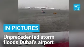 In pictures: Unprecedented storm floods Dubai's airport • FRANCE 24 English