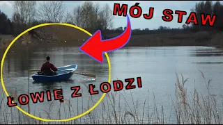 ŁOWIĘ z ŁODZI na moim NOWYM STAWIE !