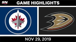 NHL Highlights | Jets vs. Ducks – Nov. 29, 2019