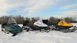 Снегоход Тайга Варяг 550 против BRP 1995 года! Очередные покатушки на снегоходах!