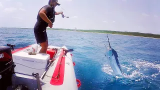 Marlin Pops Then Jump In My NEW BOAT! Camping On The Biggest Sand Island In The World - Part 2