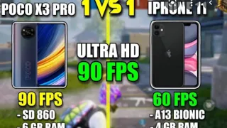 IPHONE 11 Vs POCO X3 PRO Pubg Mobile Frame Rate Comparison || Android Vs Apple 💀 Lets See Who Wins 🤟