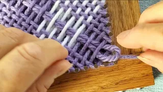 Weaving a Purple Scarf - Part1- Continuous Strand Weaving on Rectangle Travel/Teachers Loom