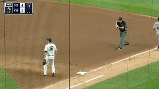 DET@NYY: Sabathia gets DP, chats with umpire